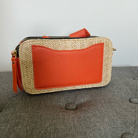 Helena Straw Crossbody Bag With Faux Leather Paneling - Picture 6 of 15